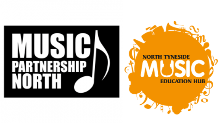 Music Partnership North logo, North Tyneside Music Education Hub logo.